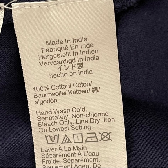 j Crew Navy & White Tie Dyed Short Sleeve Tee Shirt Cotton Dress Size Medium NEW - Picture 10 of 11